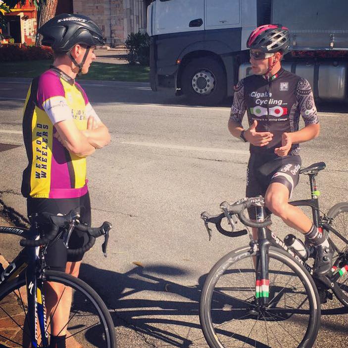 Matteo Cigala explaining how not to get dropped on the bike